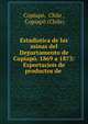 Estadistica de las minas del Departamento de Copiap?. 1869 a 1873: Esportacion de productos de ., Copiap?, Chile , Copiap? (Chile) 