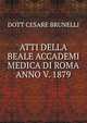 ATTI DELLA BEALE ACCADEMI MEDICA DI ROMA ANNO V. 1879, Dott Cesare Brunelli 