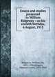 Essays and studies presented to William Ridgeway : on his sixtieth birthday, 6 August, 1913, Ridgeway, William, Sir, 1853-1926,Quiggin, Edmund Crosby, 1875-1920 