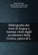 Bibliografia dei testi di lingua a stampa citati dagli accademici della Crusca, opera di L ., Luigi Razzolini , Alberto Bacchi della Lega, Accademia della Crusca 