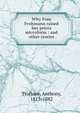 Why Frau Frohmann raised her prices microform : and other stories, Trollope, Anthony, 1815-1882 