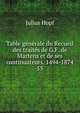 Table gnrale du Recueil des traits de G.F. de Martens et de ses continuateurs. 1494-1874. 55, Julius Hopf 