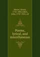 Poems, lyrical, and miscellaneous, Moore, Henry, 1732-1802,Aikin, John, 1747-1822, ed 