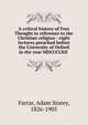 A critical history of Free Thought in reference to the Christian religion : eight lectures preached before the University of Oxford in the year MDCCCLXII, Farrar, Adam Storey, 1826-1905 