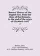 Reeves' History of the English law, from the time of the Romans, to the end of the reign of Elizabeth 1603, Reeves, John, 1752?-1829,Finlason, W. F. (William Francis), 1818-1895 