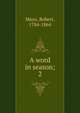 A word in season;. 2, Robert Mayo 