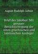 Brief des Jakobus: Mit genauer Berucksichtigung der Alten griechischen und lateinischen Ausleger, August Rudolph Gebser 