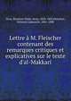 Lettre ? M. Fleischer contenant des remarques critiques et explicatives sur le texte d'al-Makkari, Dozy Reinhart Pieter 