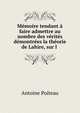 Memoire tendant a faire admettre au nombre des verites demontrees la theorie de Lahire, sur l ., Antoine Poiteau 