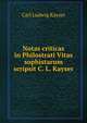 Notas criticas in Philostrati Vitas sophistarum scripsit C.L. Kayser, Carl Ludwig Kayser 