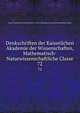 Denkschriften der Kaiserlichen Akademie der Wissenschaften, Mathematisch-Naturwissenschaftliche Classe. 72, Kaiserl. Akademie der Wissenschaften in Wien. Mathematisch-Naturwissenschaftliche Klasse 