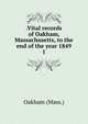 .Vital records of Oakham, Massachusetts, to the end of the year 1849. 1, Oakham (Mass.) 