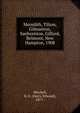 Meredith, Tilton, Gilmanton, Sanbornton, Gilford, Belmont, New Hampton, 1908, H.E. Mitchell 