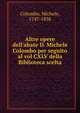 Altre opere dell'abate D. Michele Colombo per seguito al vol CXLV della Biblioteca scelta, Colombo, Michele, 1747-1838 