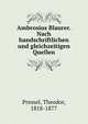 Ambrosius Blaurer. Nach handschriftlichen und gleichzeitigen Quellen, Pressel, Theodor, 1818-1877 