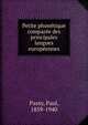 Petite phonetique comparee des principales langues europeennes, Passy, Paul, 1859-1940 