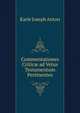 Commentationes Critic? ad Vetus Testamentum Pertinentes, Karle Joseph Anton 