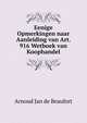 Eenige Opmerkingen naar Aanleiding van Art. 916 Wetboek van Koophandel, Arnoud Jan de Beaufort 