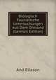 Biologisch Faunistische Untersuchungen Aus Dem Oresund (German Edition), And Eliason 