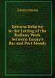 Returns Relative to the Letting of the Railway Work between Emory's Bar and Port Moody, Heinrich Kretschmayr 