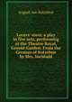 Lovers' vows; a play in five acts, performing at the Theatre Royal, Covent-Garden. From the German of Kotzebue by Mrs. Inchbald, August von Kotzebue 