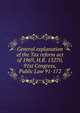 General explanation of the Tax reform act of 1969, H.R. 13270, 91st Congress, Public Law 91-172, 
