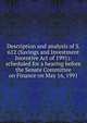 Description and analysis of S. 612 (Savings and Investment Incentive Act of 1991): scheduled for a hearing before the Senate Committee on Finance on May 16, 1991, 