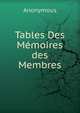 Tables Des Memoires des Membres, Heinrich Kretschmayr 