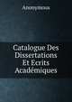 Catalogue Des Dissertations Et Ecrits Academiques, Heinrich Kretschmayr 