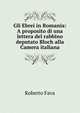 Gli Ebrei in Romania: A proposito di una lettera del rabbino deputato Bloch alla Camera italiana, Roberto Fava 