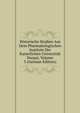 Historische Studien Aus Dem Pharmakologischen Institute Der Kaiserlichen Universitat Dorpat, Volume 3 (German Edition), 