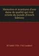 Memoires et avantures d'une dame de qualit? qui s'est retir?e du monde (French Edition), M l'abb? 1705-1765 Lambert 