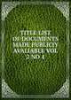 TITLE LIST OF DOCUMENTS MADE PUBLICIY AVALIABLE VOL 2 NO 4, 