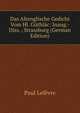 Das Altenglische Gedicht Vom Hl. Guthlac: Inaug.-Diss. , Strassburg (German Edition), Paul Lefevre 