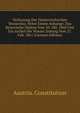 Verfassung Der Oesterreichischen Monarchie. Nebst Einem Anhange: Das Keiserische Diplom Vom 20. Okt. 1860 Und Ein Artikel Der Wiener Zeitung Vom 27. Feb. 1861 (German Edition), Austria. Constitution 