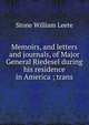 Memoirs, and letters and journals, of Major General Riedesel during his residence in America ; trans, Stone, William Leete 