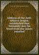Address of the Anti-tobacco league, established that humanity may be freed from the injury entailed, Calif.) Anti-Tobacco League (Berkeley 