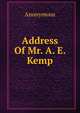 Address Of Mr. A. E. Kemp, Heinrich Kretschmayr 
