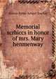 Memorial scrbiccs in honor of mrs. Mary henmenway, Boston Public School Teacher 