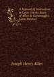 A Manual of Instruction in Latin On the Basis of Allen & Greenough's Latin Method, Joseph Henry Allen 