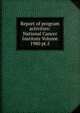 Report of program activities: National Cancer Institute Volume 1980 pt.5, 