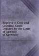 Reports of Civil and Criminal Cases Decided by the Court of Appeals of Kentucky ., 