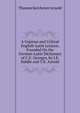 A Copious and Critical English-Latin Lexicon, Founded On the German-Latin Dictionary of C.E. Georges, by J.E. Riddle and T.K. Arnold, Thomas Kerchever Arnold 