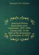 American Prison Association semi-centennial, 1870-1920. County jails "in the light of the declaration of principles of 1870", Hastings H. 1851-1932 Hart 