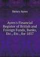 Ayres's Financial Register of British and Foreign Funds, Banks, Etc., Etc., for 1857, Henry Ayres 