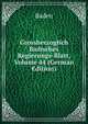 Grossherzoglich Badisches Regierungs-Blatt, Volume 44 (German Edition), Baden 