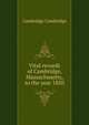 Vital records of Cambridge, Massachusetts, to the year 1850, Cambridge Cambridge 