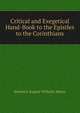 Critical and Exegetical Hand-Book to the Epistles to the Corinthians, Heinrich August Wilhelm Meyer 