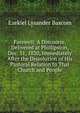Farewell: A Discourse, Delivered at Phillipston, Dec. 31, 1820, Immediately After the Dissolution of His Pastoral Relation to That Church and People, Ezekiel Lysander Bascom 
