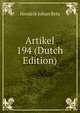 Artikel 194 (Dutch Edition), Hendrik Johan Betz 